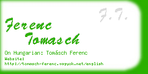 ferenc tomasch business card