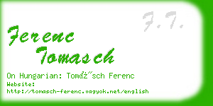 ferenc tomasch business card